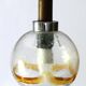 1970s teak, chrome metal and glass 3-globe pendant chandelier