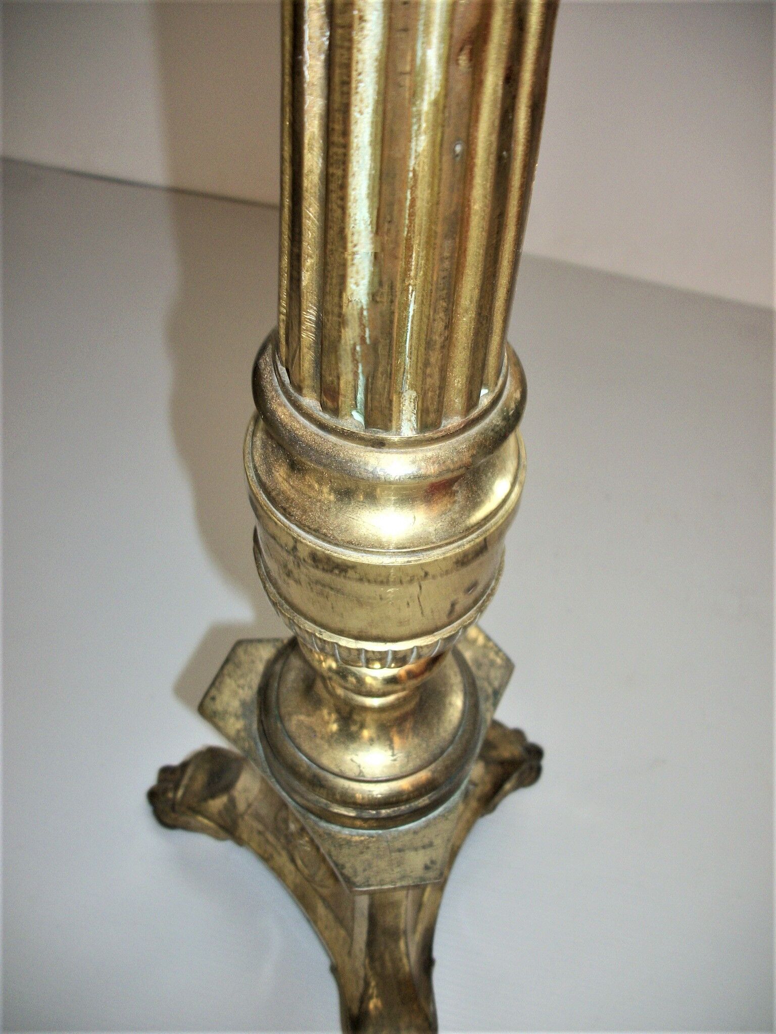 Brass church candle pique