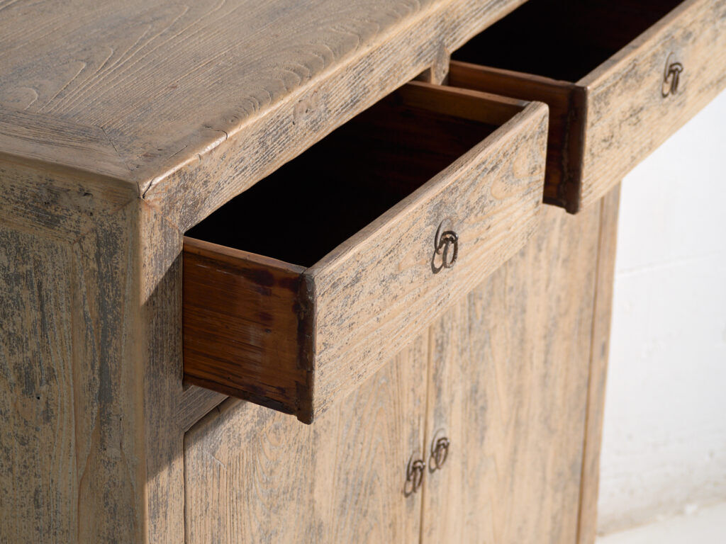 Antique pine sideboard with two drawers and two doors – China, circa 1930