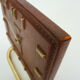 Table clock, pendulum, Bayard in leather covered brown and brass