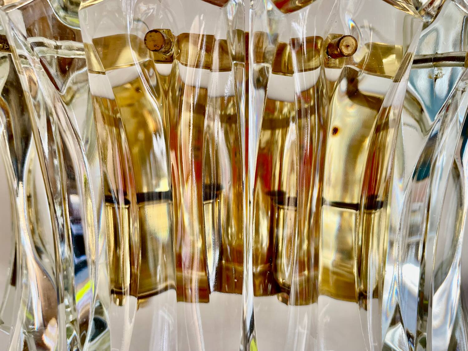 Venini wall lamp in crystal glass, Italy 1960
