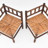 Pair of mulched corner chairs