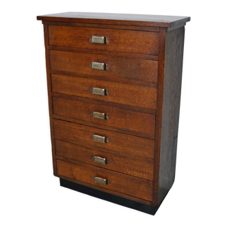 Dutch oak apothecary filing cabinet, 1930s