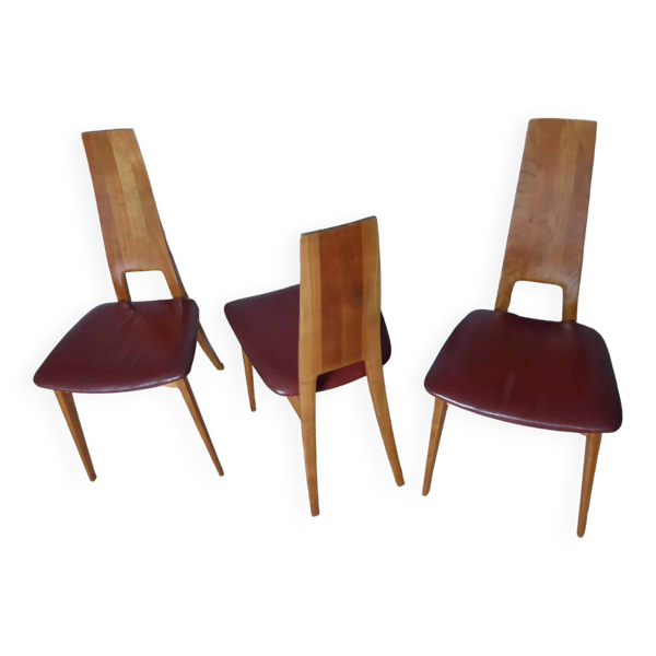 Chaise  cuir et bois — Beyit