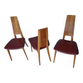 Leather and wood chair