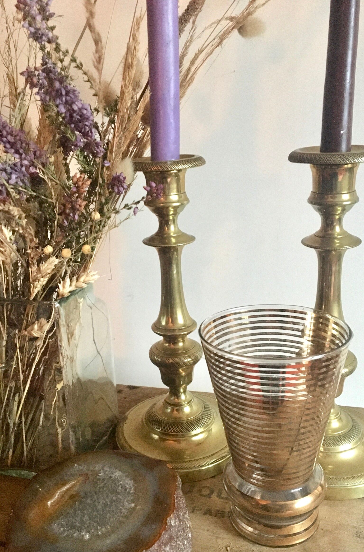 Pair of brass candlesticks
