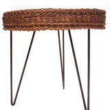 Woven rattan tripod table