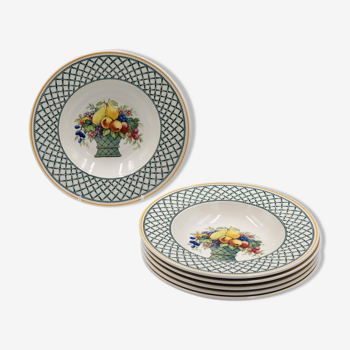 6 assiettes creuses Villeroy & Boch modèle Basket