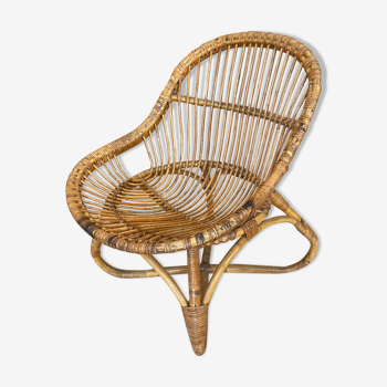 Fauteuil corbeille en rotin