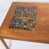 Coffee table in teak with brown ceramic tiles of danish design from the 1960s.