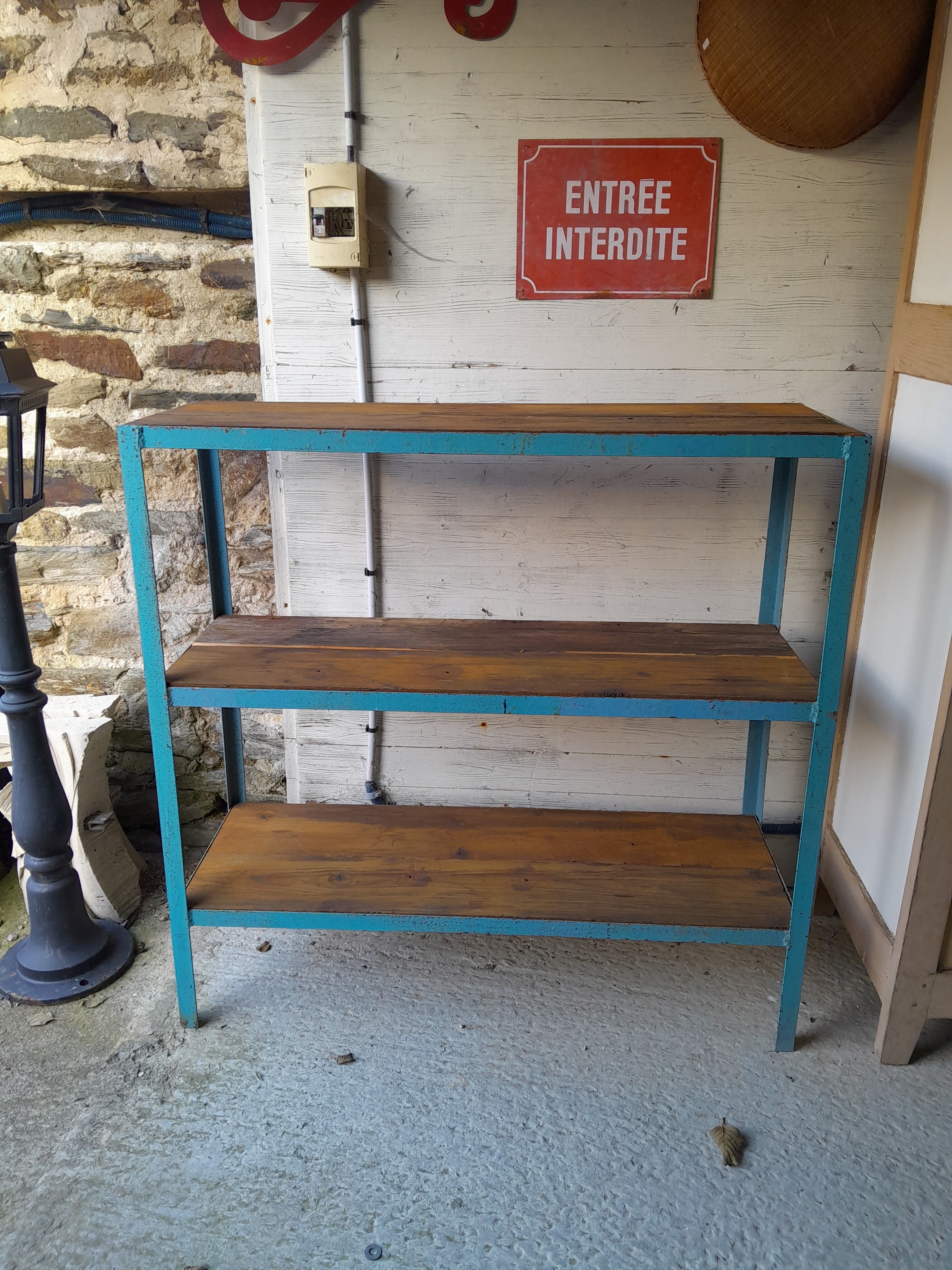 Blue iron shelf