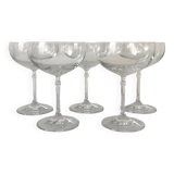Set of 5 champagne glasses