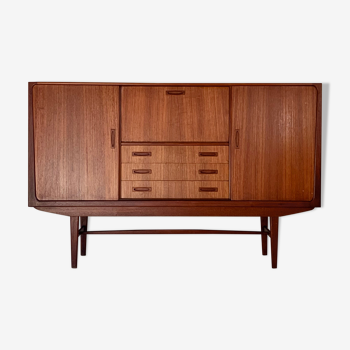 Enfilade buffet vintage en teck de Clausen & Søn, Danemark, 1960s