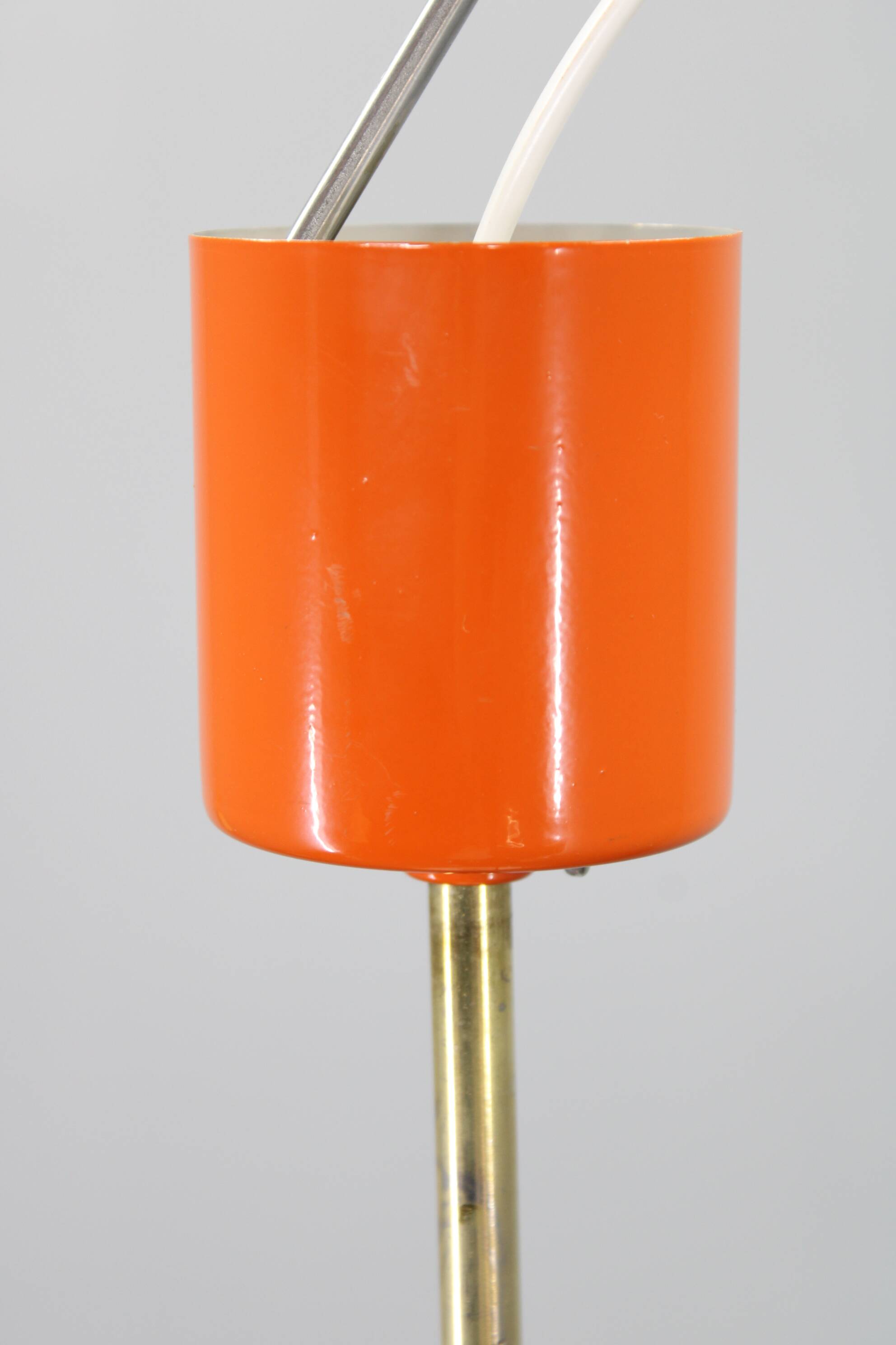 1970s Czechoslovak mid-century orange opaline glass pendant lamp