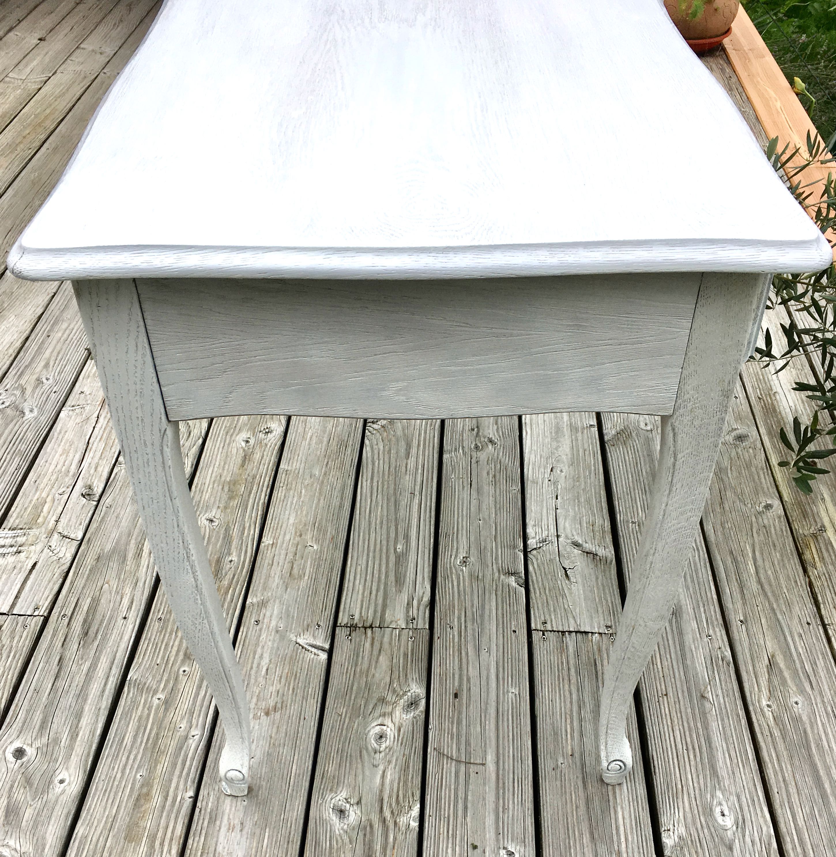 Vintage wood and brass desk