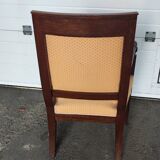 Empire style armchair in ecru fabric