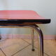 Lot of 2 chairs in red formica with tubing 60s