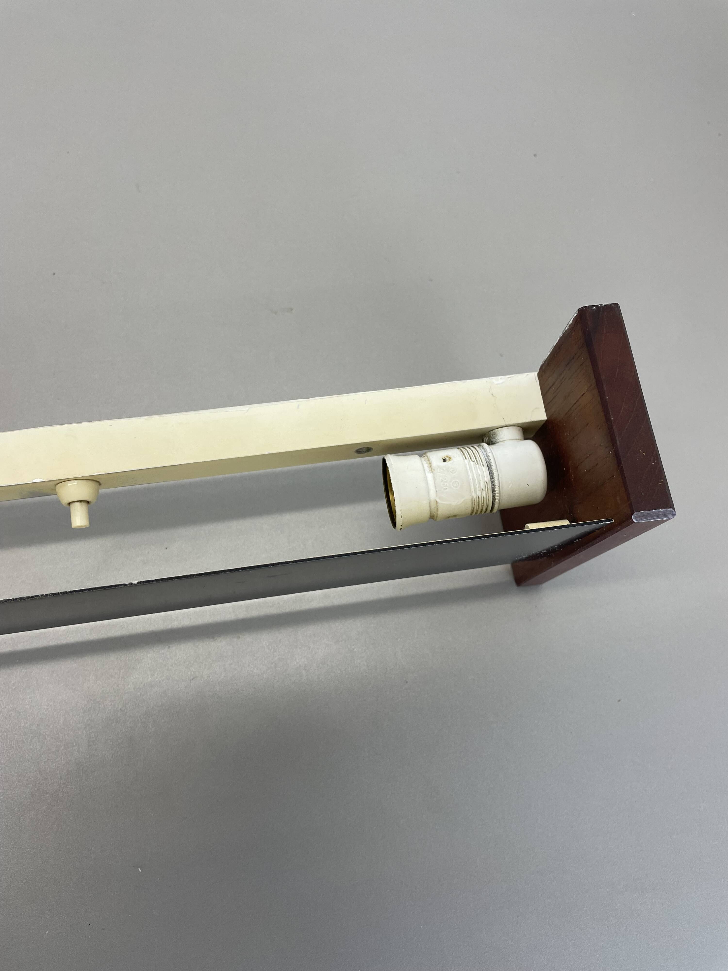 cubic Large 38cm Teak and Metal adjustable wall light element, Germany 1950s