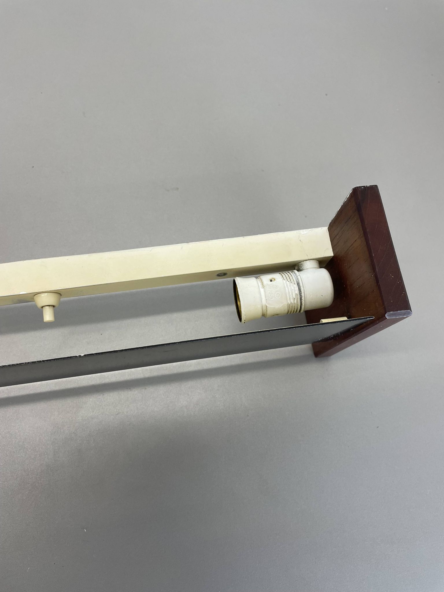 cubic Large 38cm Teak and Metal adjustable wall light element, Germany 1950s