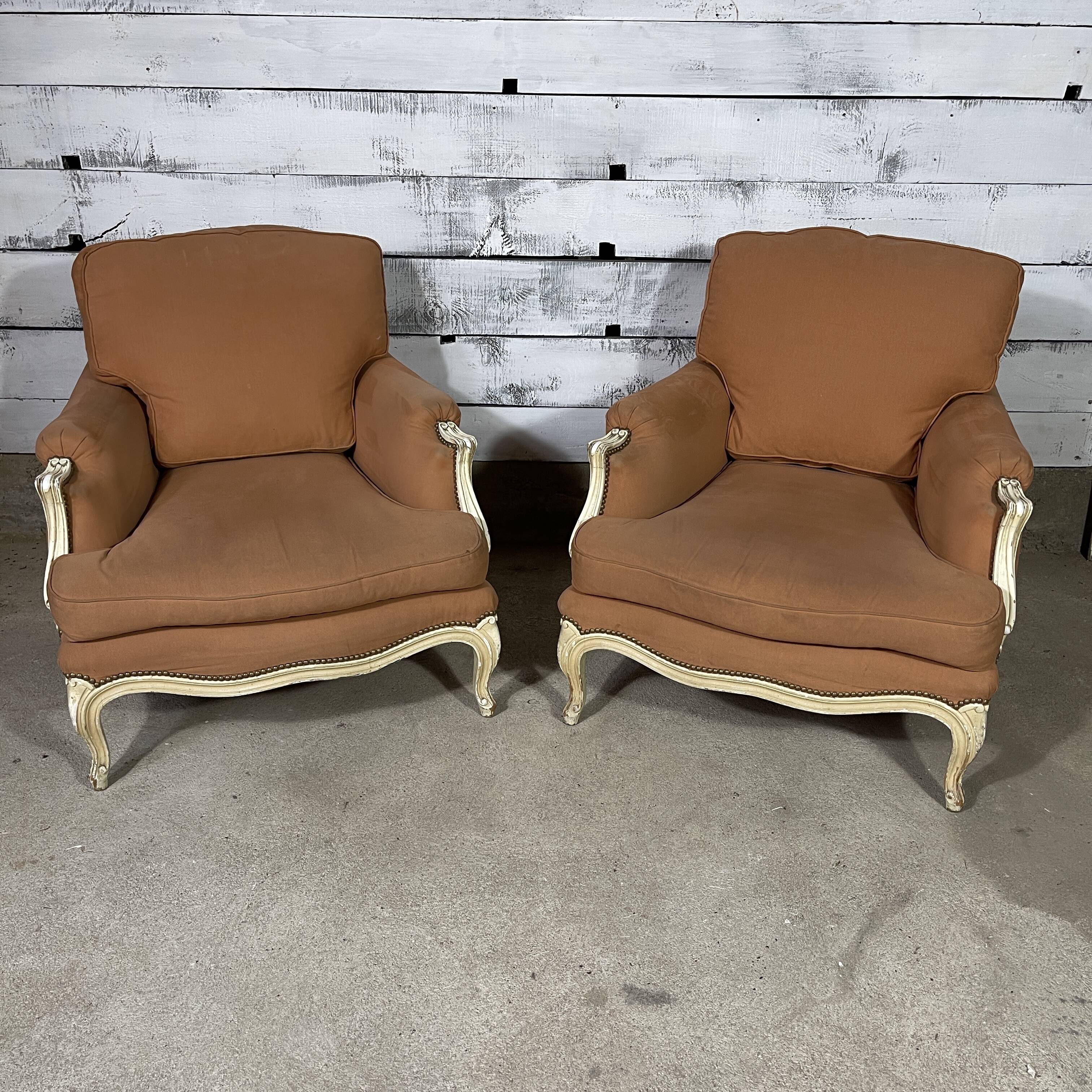 Set of 2 louis XV style shepherdess armchairs