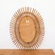 Miroir oval en rotin, années 1960