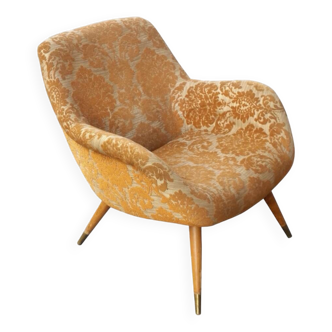 Vintage Scandinavian organic armchair 50s 60s