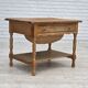 1970s, Scandinavian side table with drawers, solid oak wood, rattan.