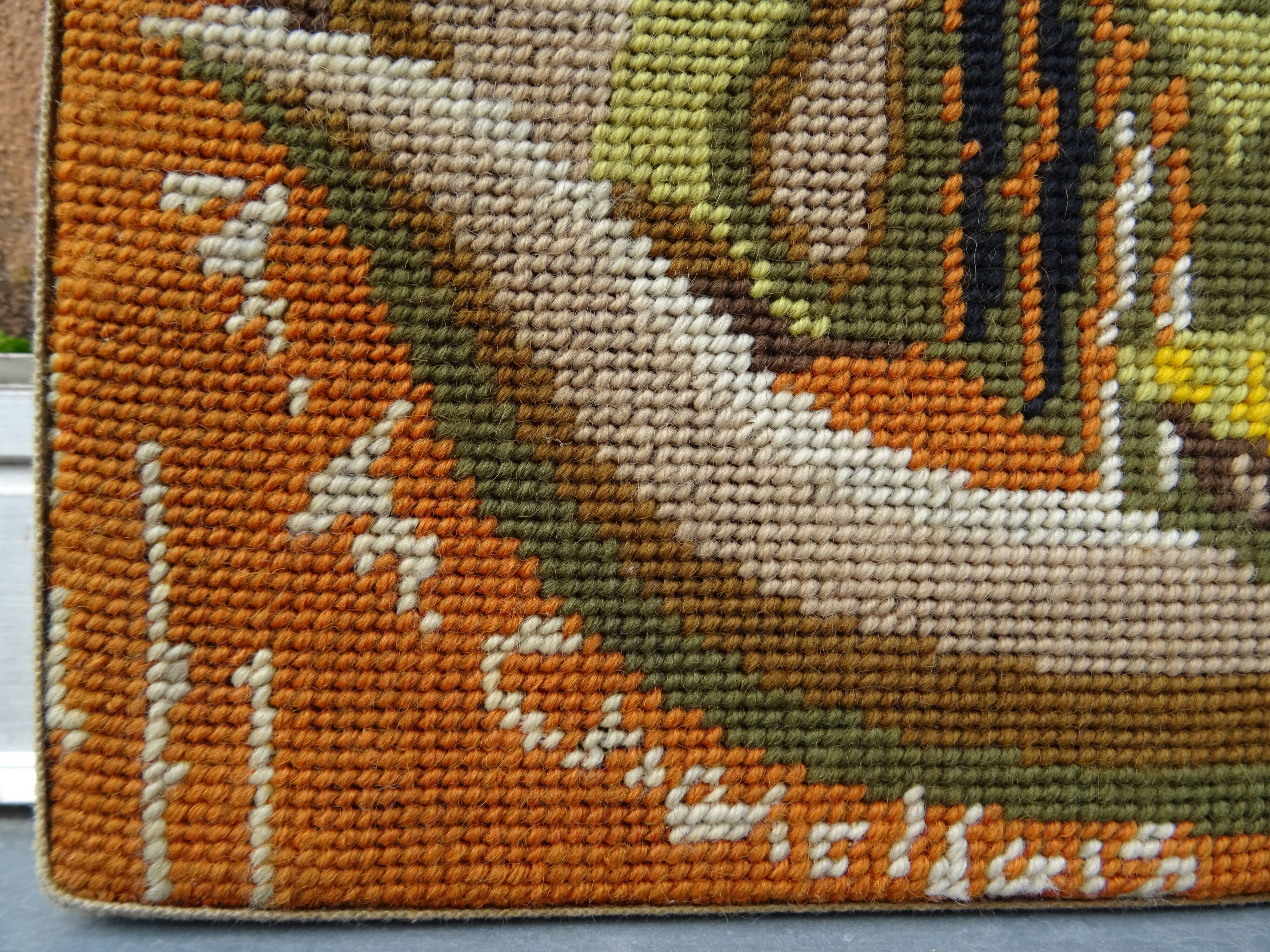 Vintage wall tapestry canvas The Ram M.M. Charollais 60s/70s