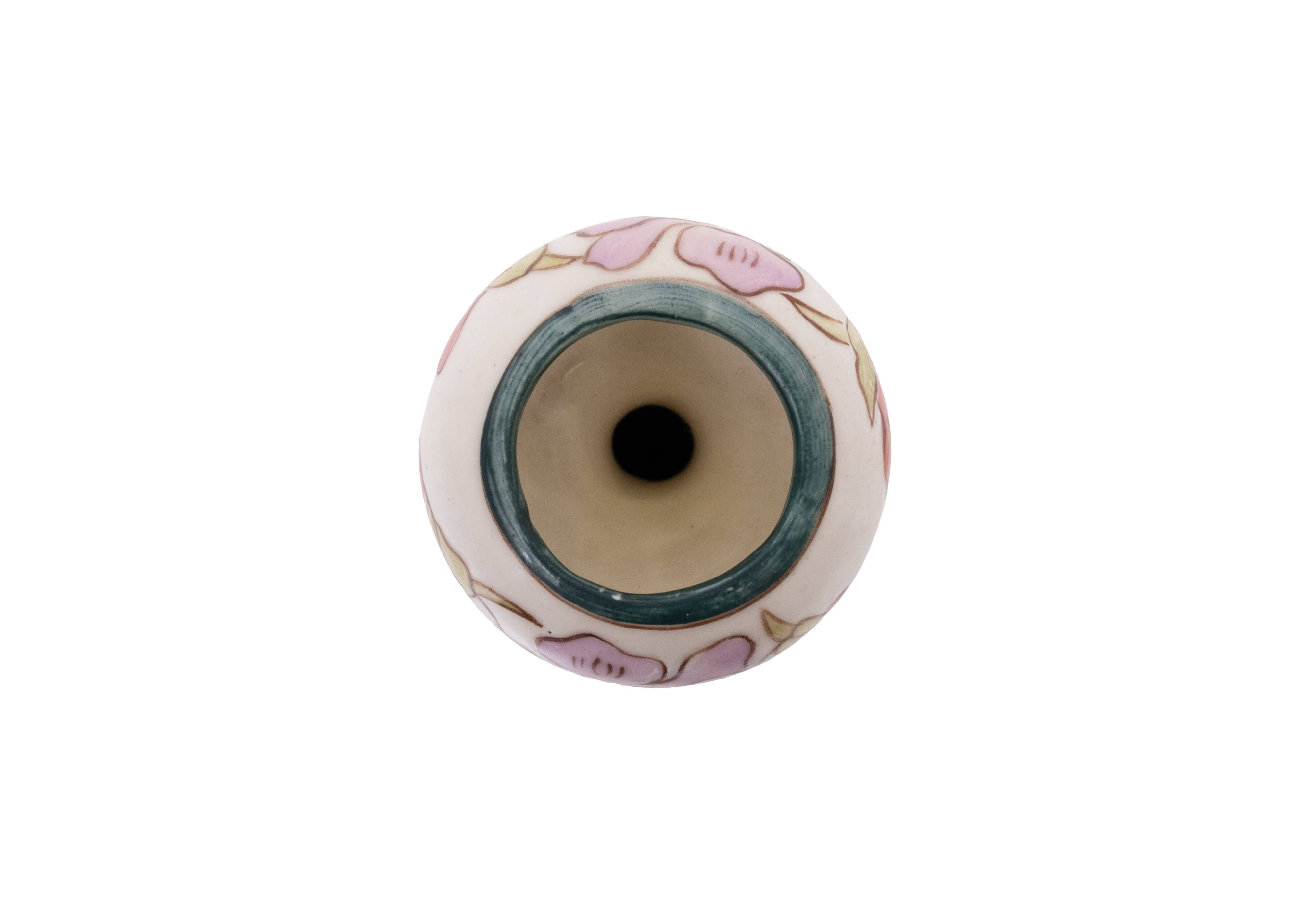 Art Nouveau Vases by Royal Dux, Pastel Floral Design, 1930s, Pair