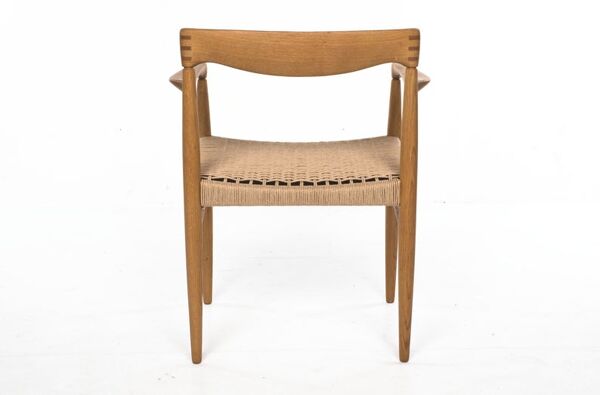 Fauteuil par Henry W. Klein Bramin chêne avec un nouveau cordon de papier