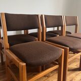 Lot de 6 chaises en orme et tweed Maison Regain