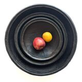 Set of "Kânâh" smoked terracotta dishes with ribbed interior | Ø 17-25-32-40 cm