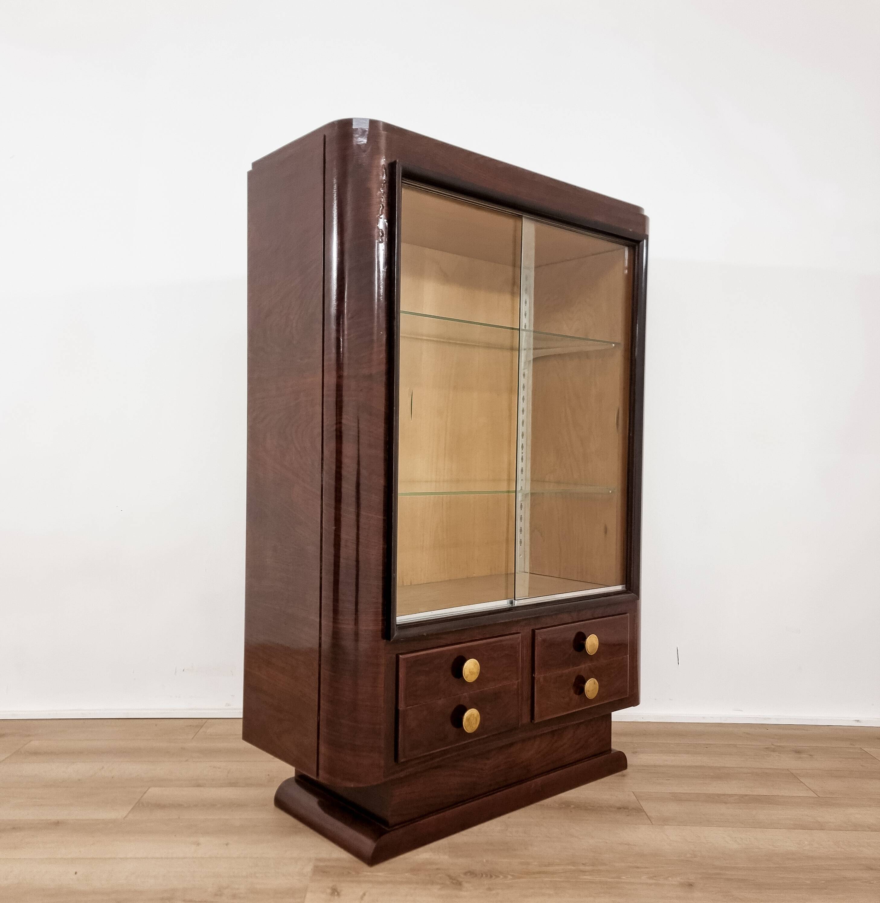20th century Art Deco wooden display case