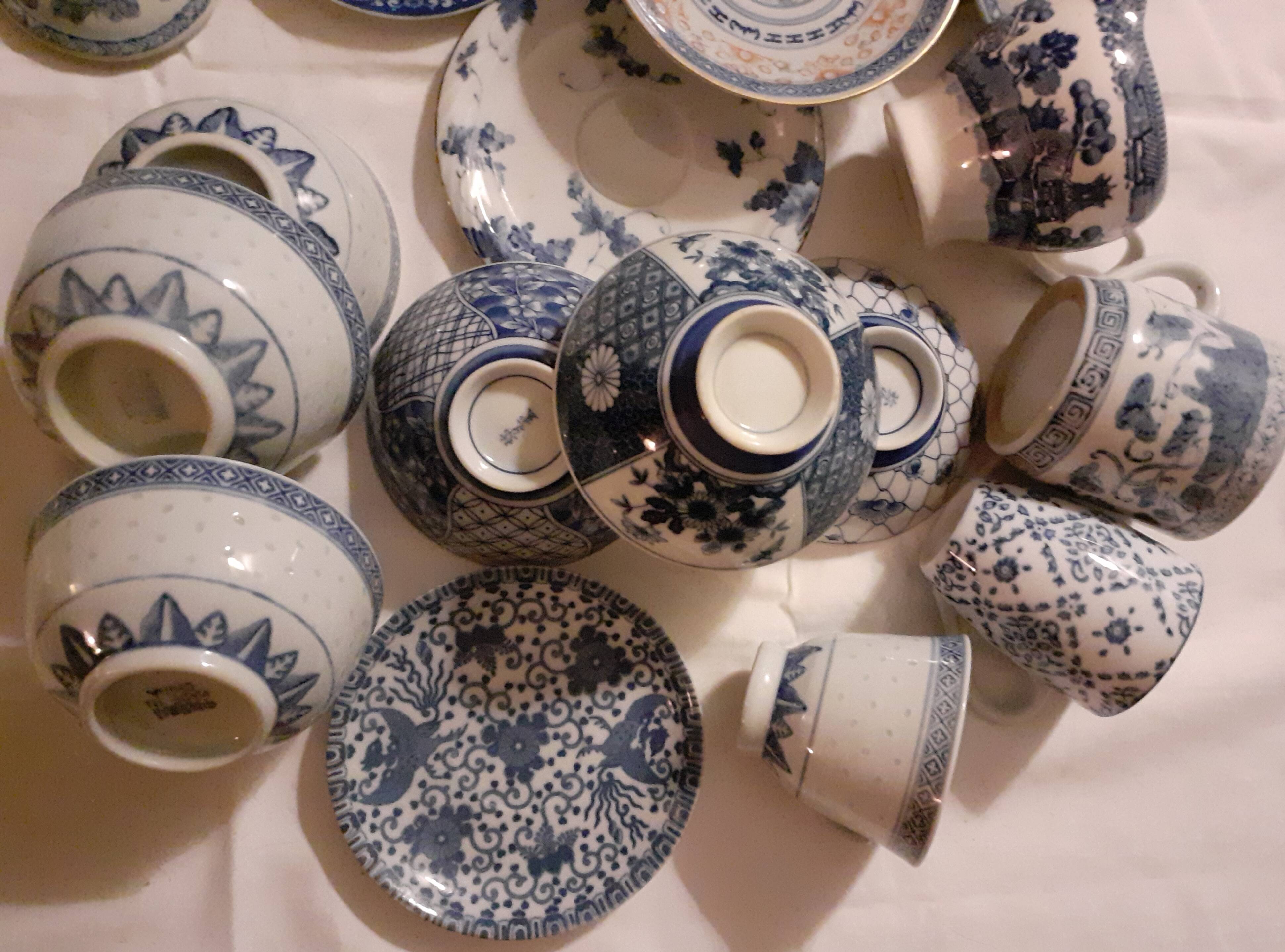 Indigo Blue Asian Small Dinnerware Set