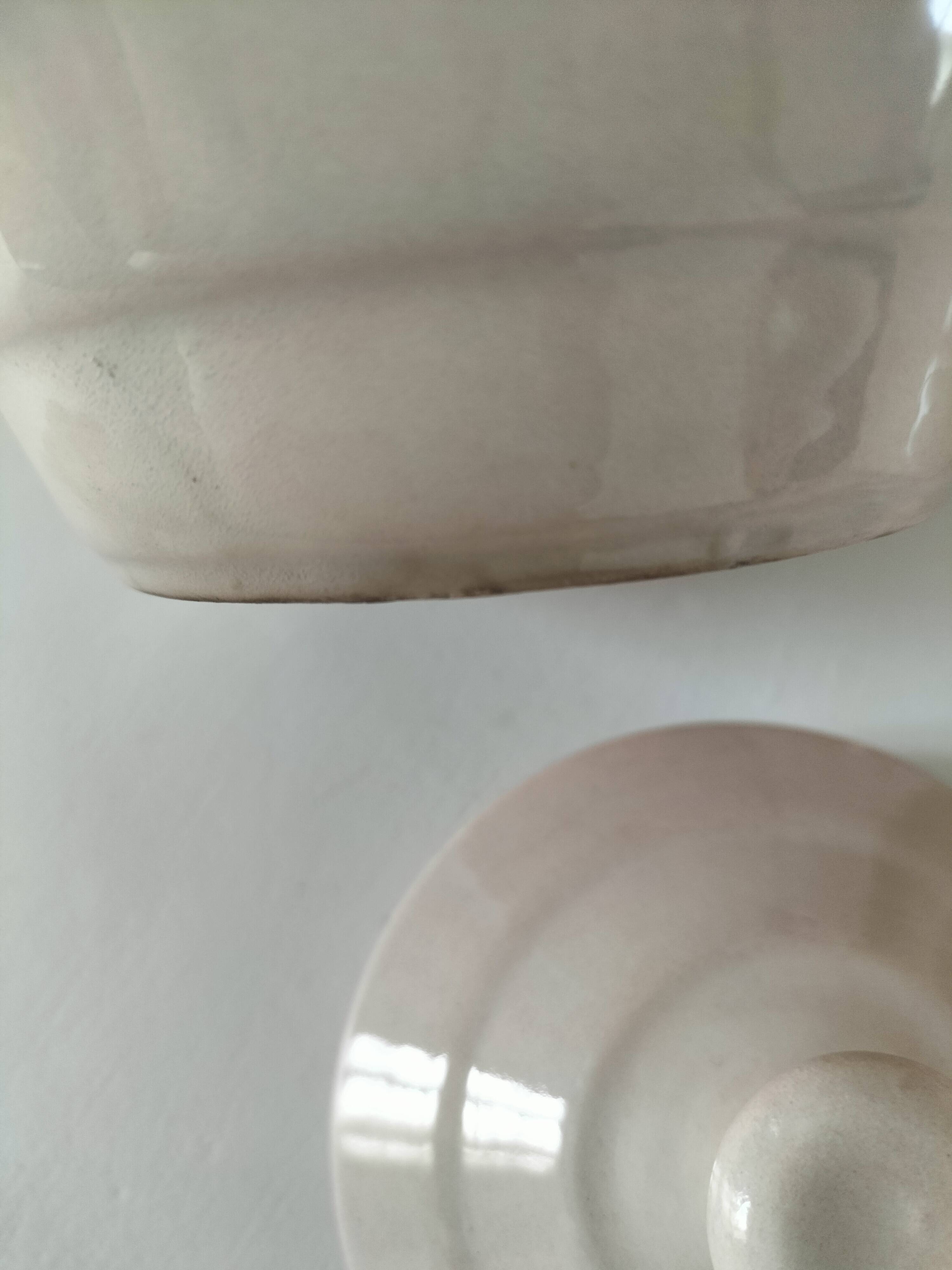 Art Deco sugar bowl and milk jug Céranord Saint-Amand pale pink