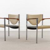 Pair club chairs, model 206 by lübke, 60s