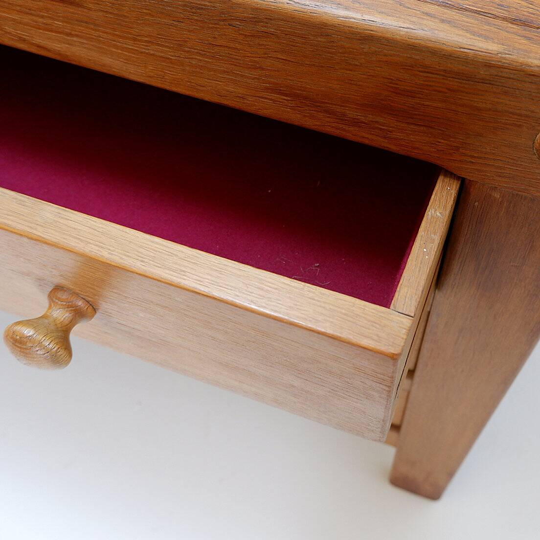 Solid wood chest of drawers in Pierre Chapo style - 1960s
