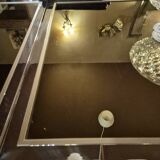 Vintage chrome and glass dining table, Roche Bobois