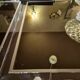 Vintage chrome and glass dining table, Roche Bobois