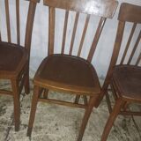 3 anciennes chaises bistrot bois année 50