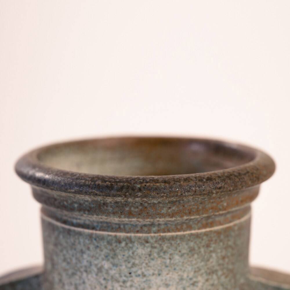 Brutalist ceramic vase with face by Dutch ceramist Rob den Tonkelaar 1970s