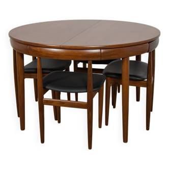 Table de salle à manger et chaises Mid-Century en teck par Hans Olsen pour Frem Røjle.