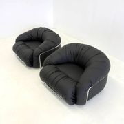 Italian Space Age armchairs in black