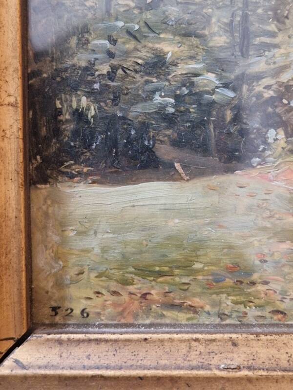 Enrique Atalaya (1851-1914), Spanish painter - Oil on cardboard - Landscape