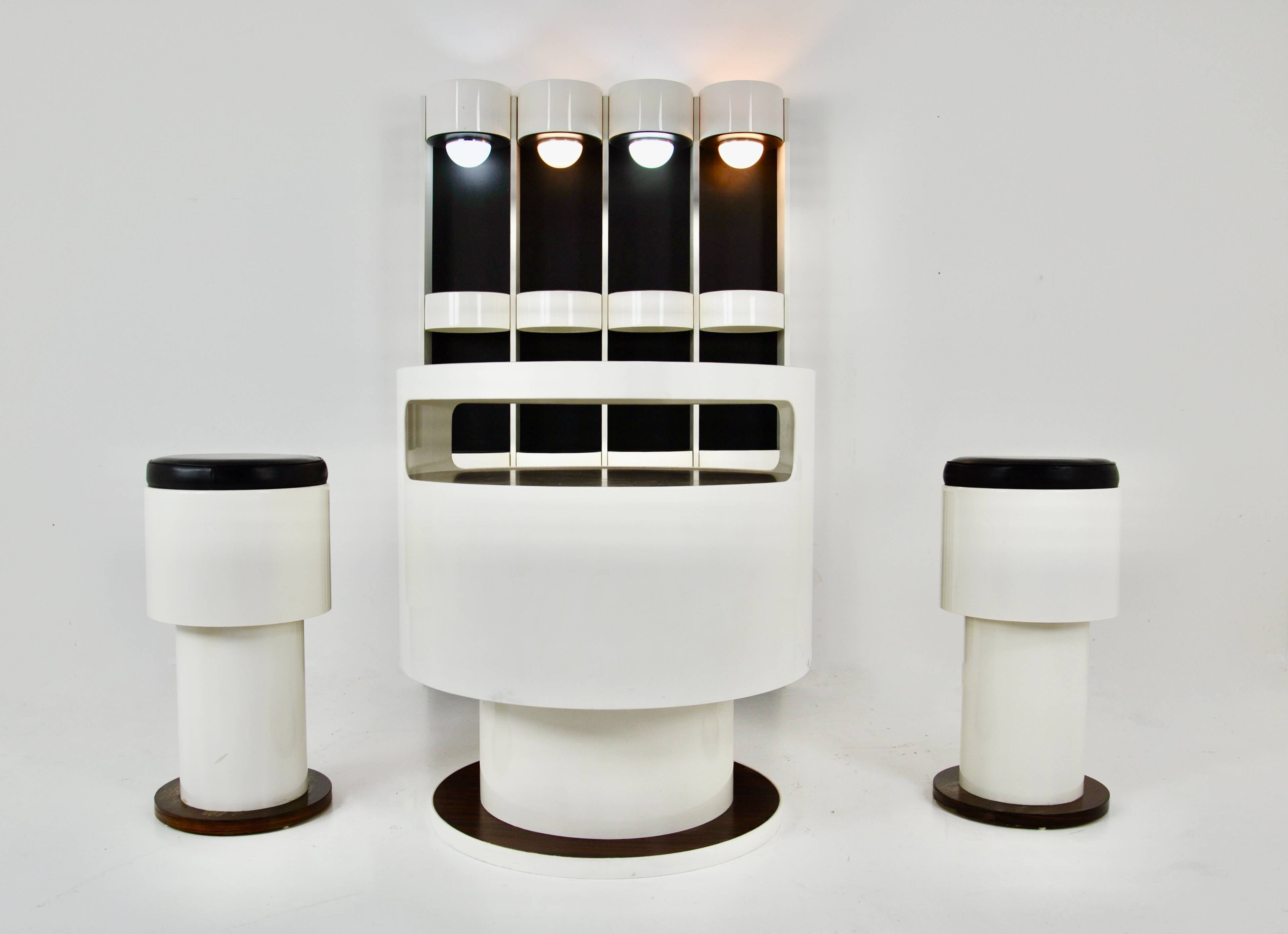 Joe Colombo style bar set, 1960s