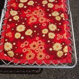 Folding sunbed lounger vintage flower camp bed