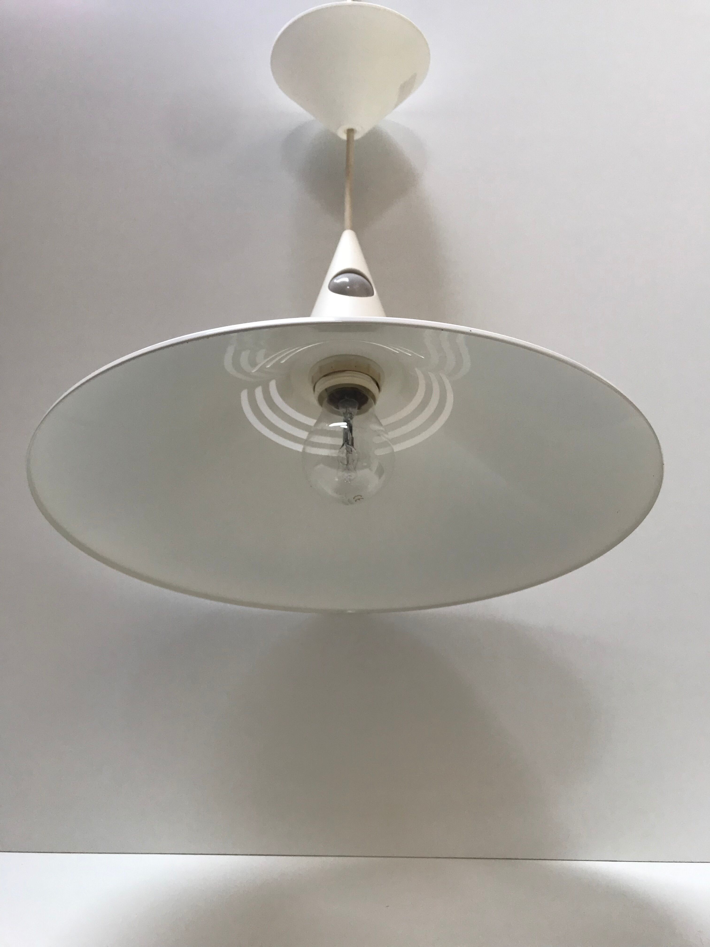 White metal pendant light