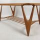 Italian walnut mid-century modern coffee table, 1950s