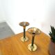 Brass candlesticks with dark green vintage