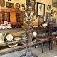 Coat rack with 6 hooks and cast iron brown umbrella stand.